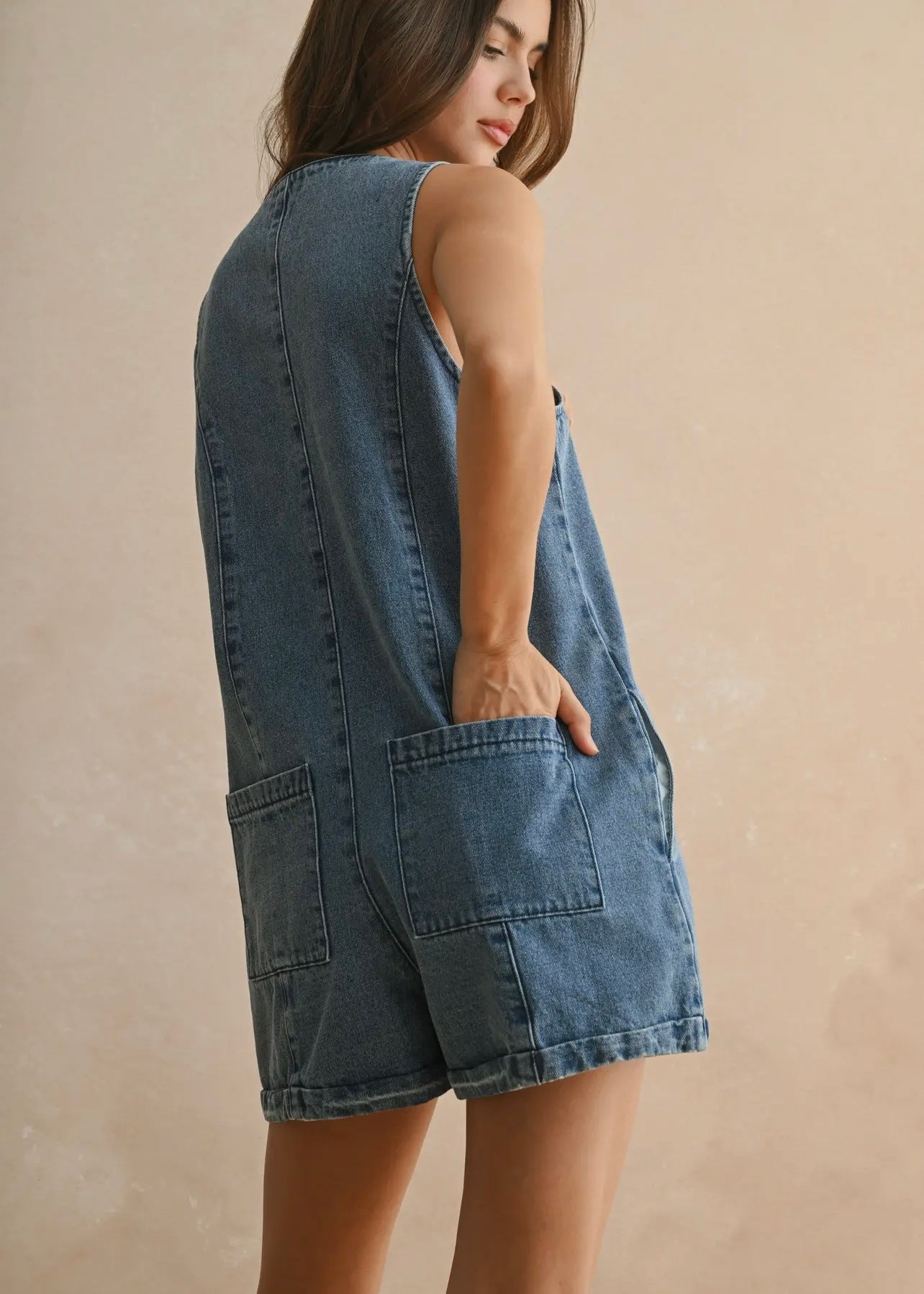 ELLE DENIM ROMPER
