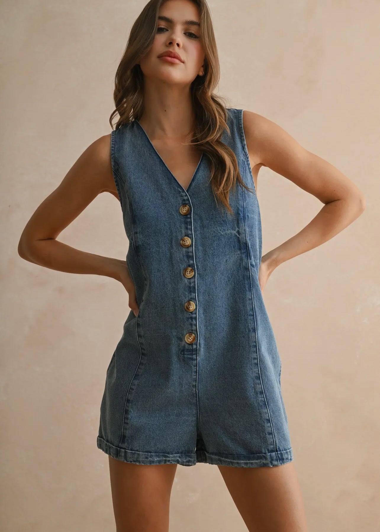ELLE DENIM ROMPER
