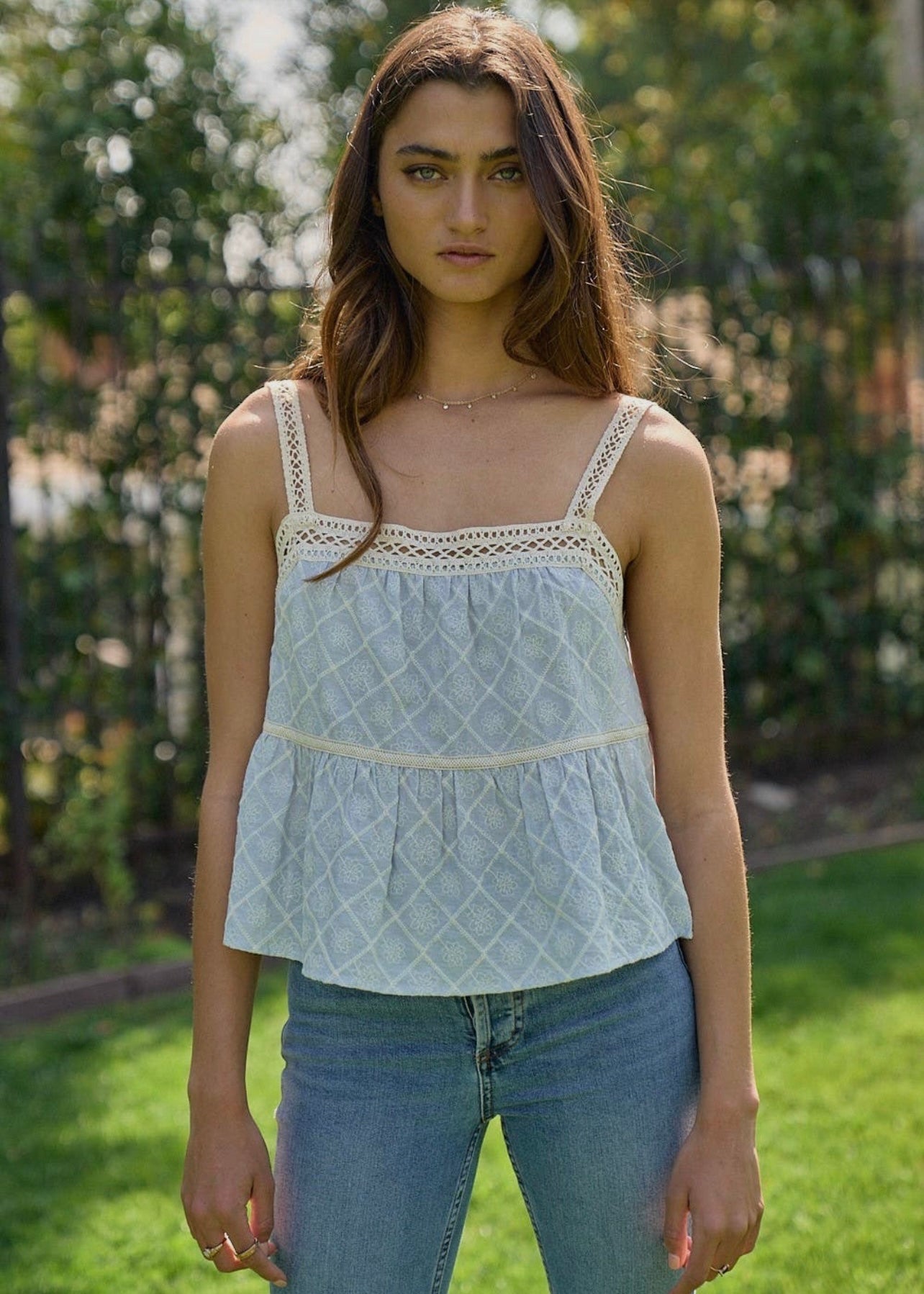 LIALA EYELET LACE TOP