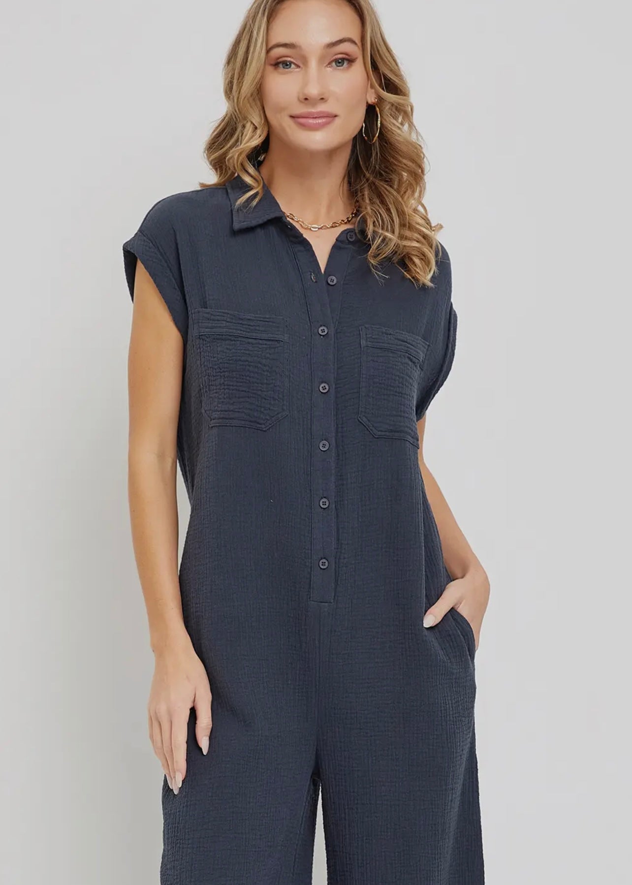 JENNY COTTON GAUZE JUMPSUIT