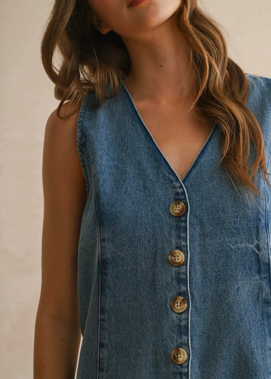 ELLE DENIM ROMPER