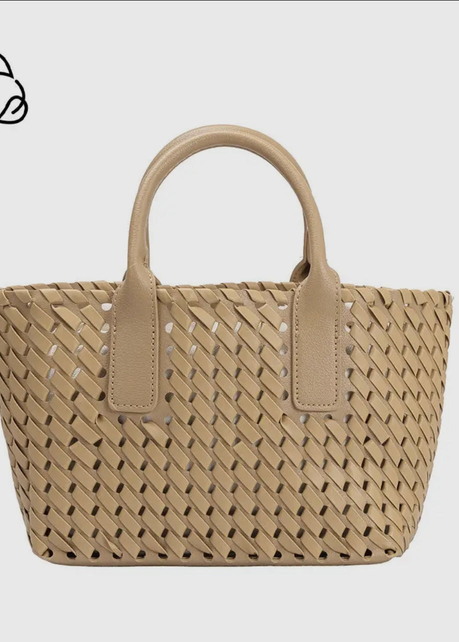 CHLOE TAN WOVEN BAG