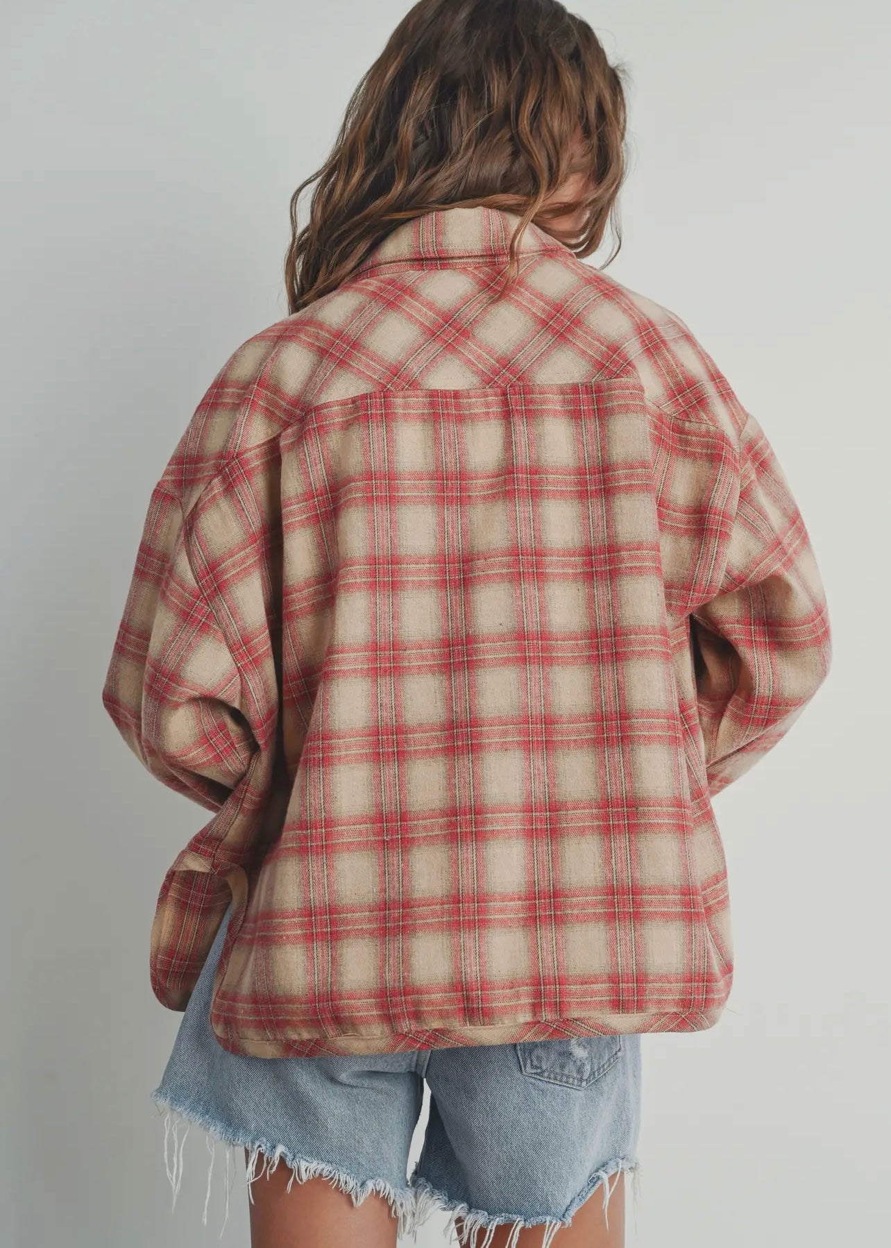 DAMIAN RED PLAID SHACKET