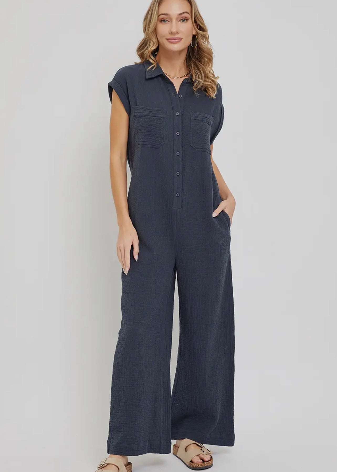 JENNY COTTON GAUZE JUMPSUIT