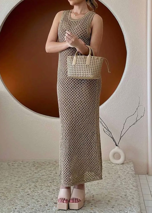 CHLOE TAN WOVEN BAG