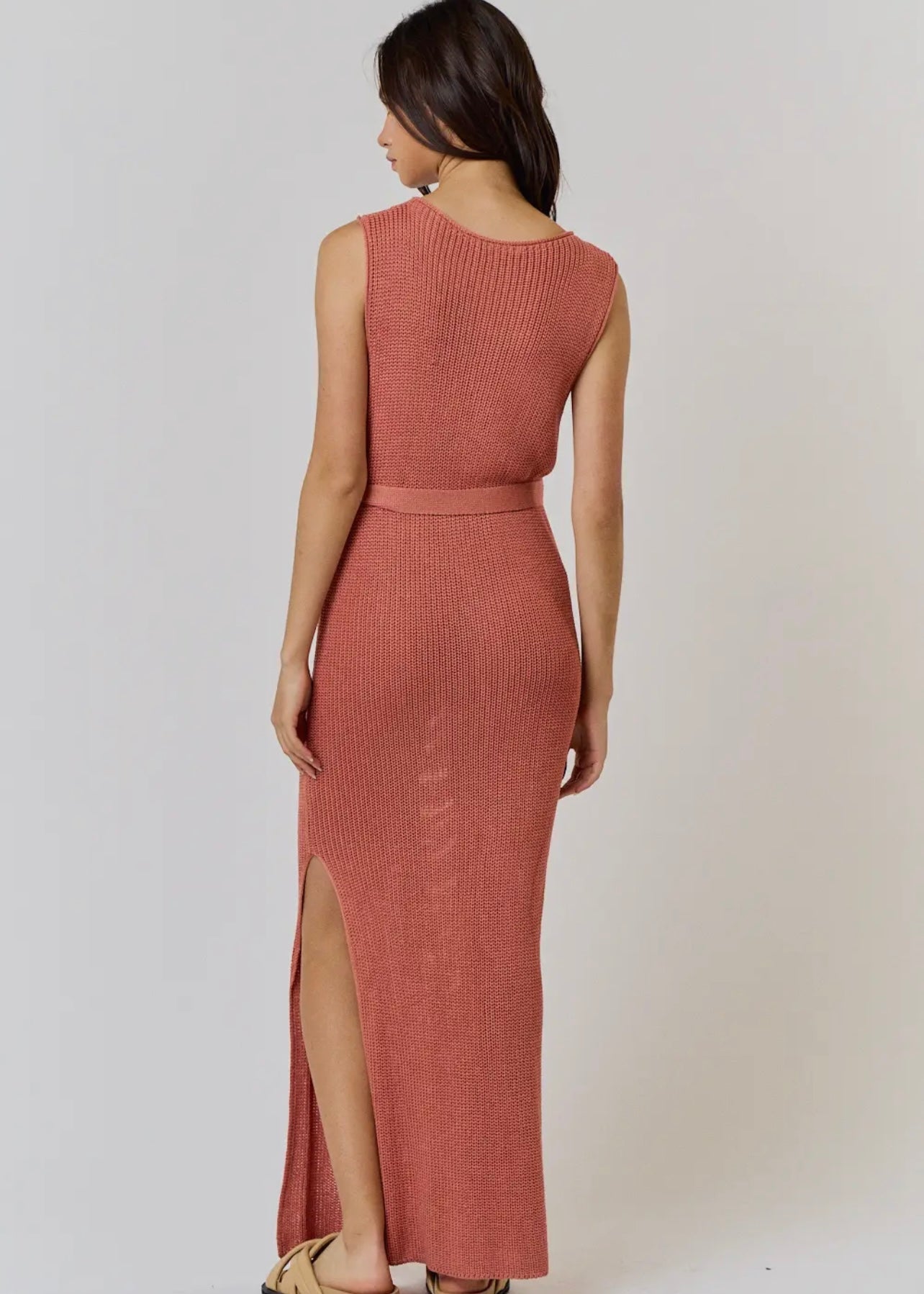 TERRACOTTA KNIT MAXI DRESS