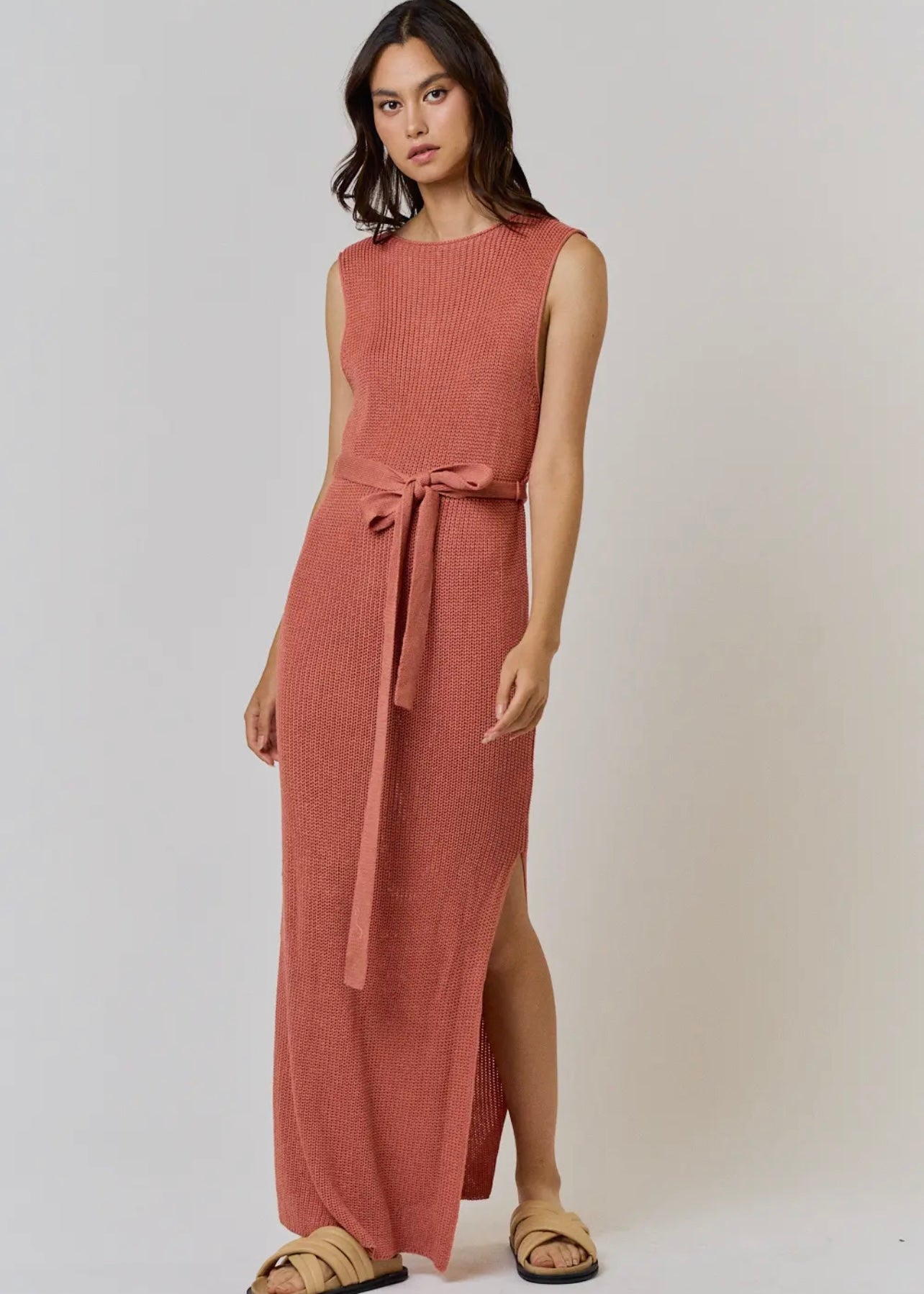 TERRACOTTA KNIT MAXI DRESS